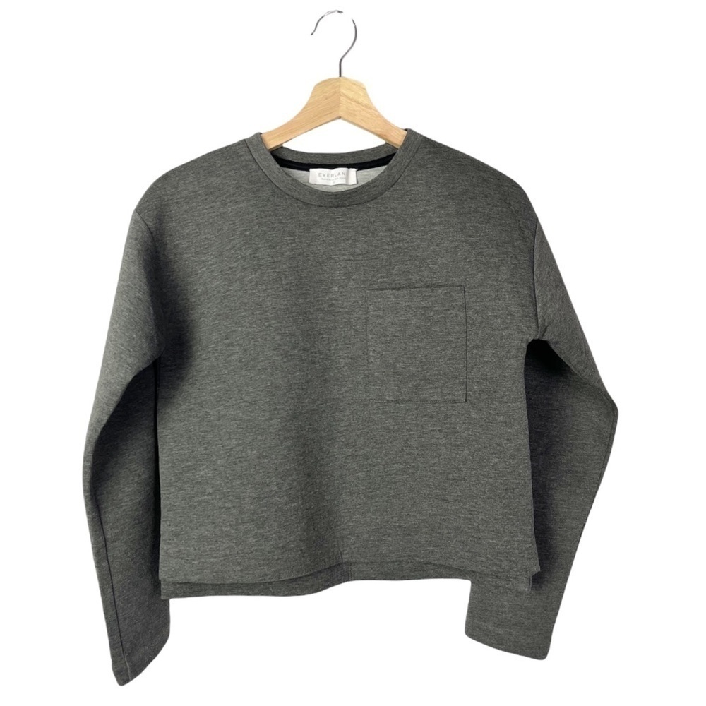 Everlane Gray The Street Fleece Pocket Front Pullover‎ Sweatshirt XS